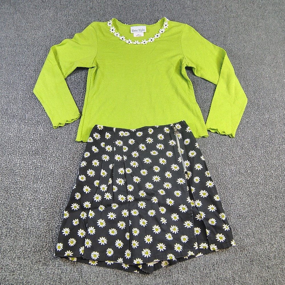 Vinttage fame kids Daisy Skort and shirt set girls large